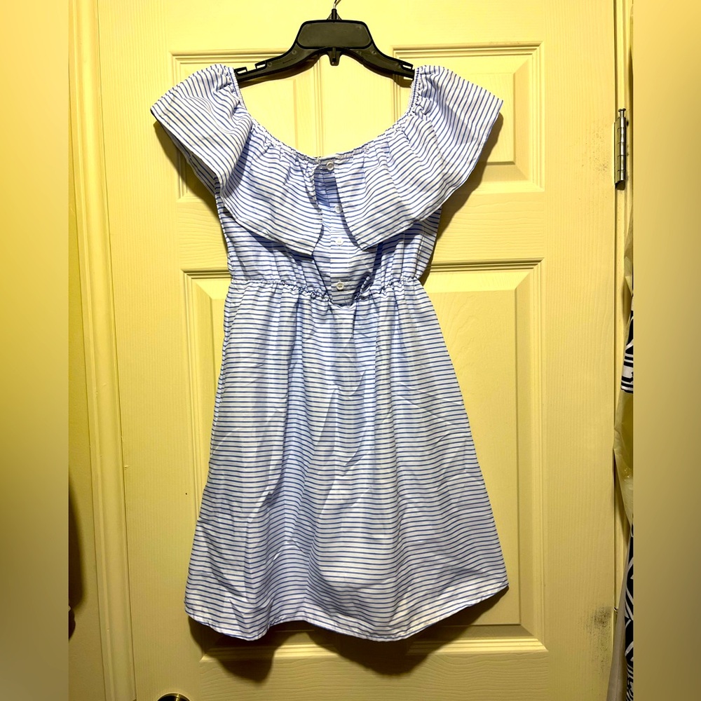 Cute Light Summer Dress - Blue & White Stripe - Size M